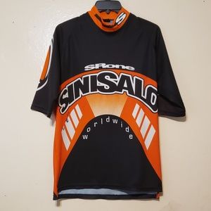 Sinisalo orange black moto jersey